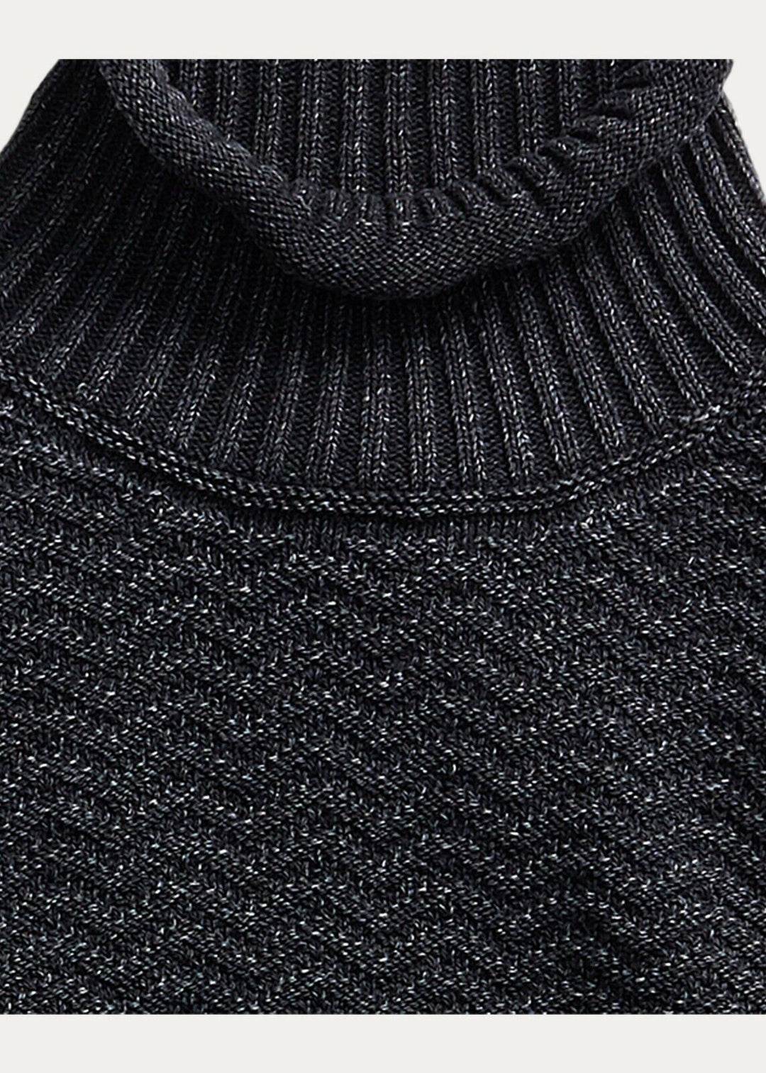RRL Ralph Lauren Indigo Blue Fair Isle Cable-Knit Turtleneck Men's L Large