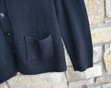 RRL Ralph Lauren Vintage Wool Cashmere Black Ribbed Shawl Cardigan Mens Medium M
