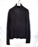 New RRL Ralph Lauren Hand-Knit Black Cable-Knit Turtleneck Men's XL Extra-Large