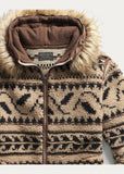 RRL Ralph Lauren Southwestern Faux Fur Fleece Hoodie Jacket Men's Extra-Large XL
