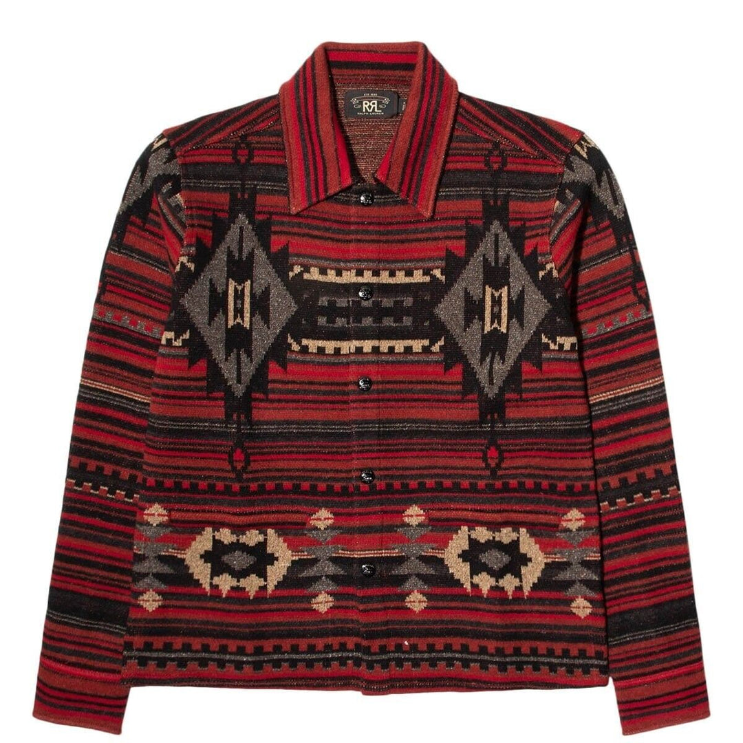 RRL Ralph Lauren Jacquard Red Serape Southwestern Work Shirt Men's Medium M