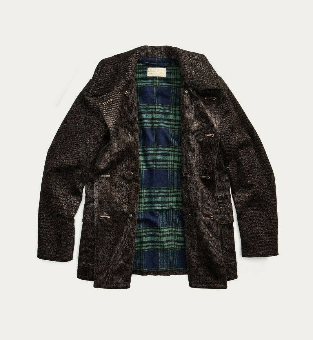 New RRL Ralph Lauren Limited-Edition Peacoat Brown Black Corduroy Men's Small S