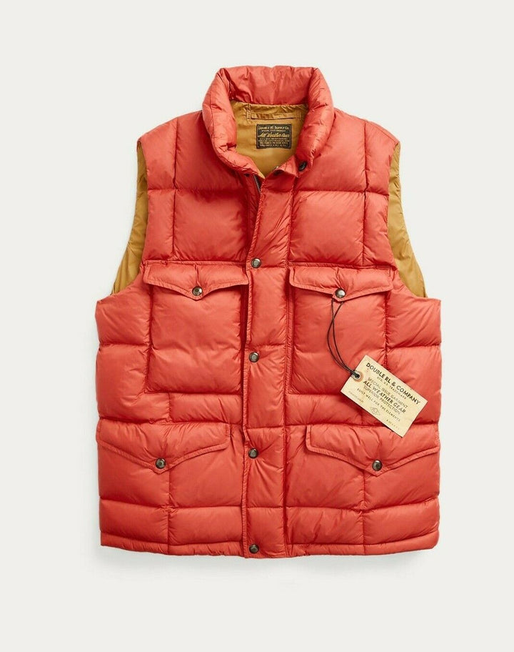 RRL Ralph Lauren 1960's Red Quilted Down Vest Jacket Coat Men's 2XL XXL