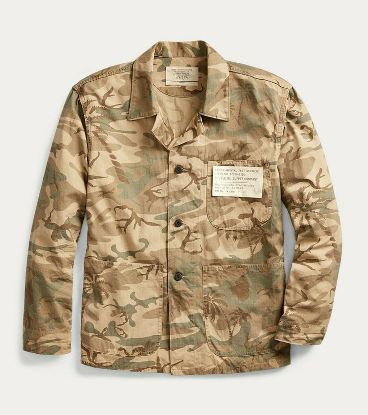 RRL Ralph Lauren 1940s Tropical Camo Ripstop Field Jacket Overshirt Mens Small S