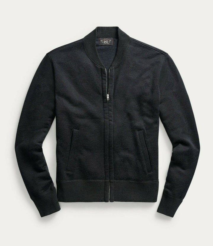 New without Tags RRL Ralph Lauren Navy Blue Baseball Fleece Full Zip Jacket Men's Small S