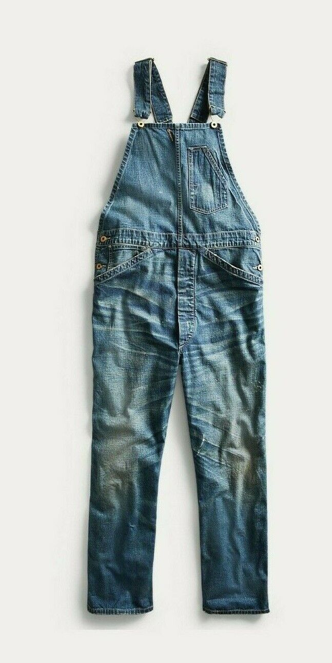 RRL Ralph Lauren 1940's Distressed Indigo Men's Overalls Japanese Denim Medium M