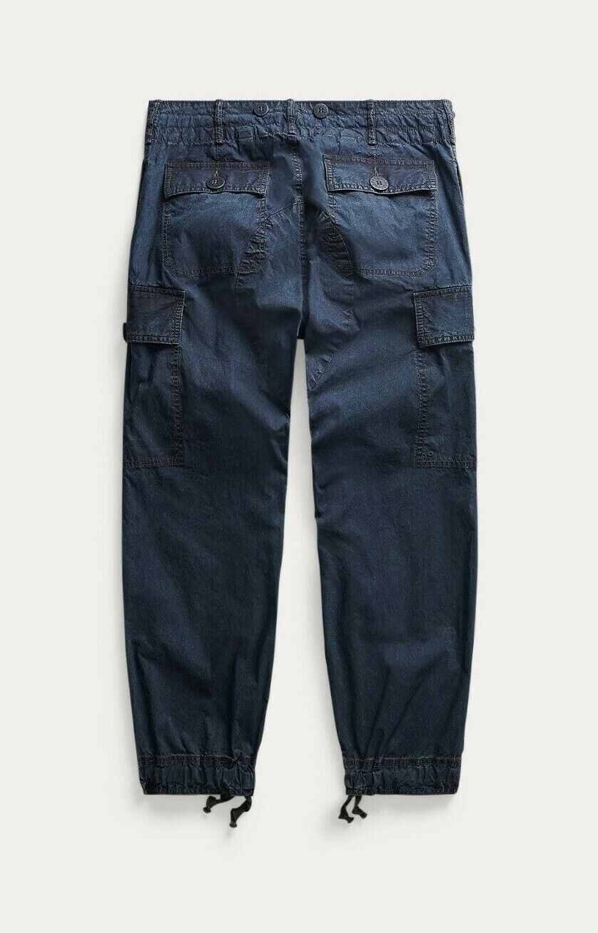 New RRL Ralph Lauren 1950s Indigo Straight Cargo High Rise Pant Men's 30x30