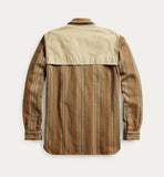 Ralph Lauren RRL 1890s Limited Edition Brown Striped Yoke Shirt Mens 2XL XXL