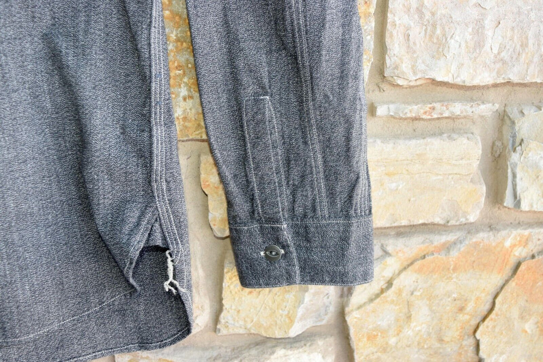 New RRL Ralph Lauren Gray Chambray Logan Workshirt Shirt Men's L Large