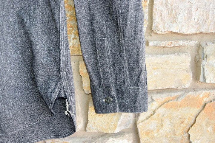 New RRL Ralph Lauren Gray Chambray Logan Workshirt Shirt Men's L Large