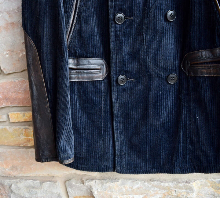 RRL Ralph Lauren Limited-Edition Peacoat Leather Corduroy Navy Men's M Medium