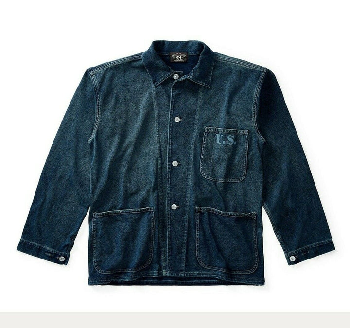 RRL Ralph Lauren Engineer WWII Japanese Denim Chore Jacket Men's Large L