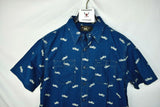 RRL Ralph Lauren Indigo Truck-Print Workshirt S/S Blue Shirt Men's M Medium