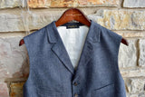 $490 RRL Double RL Ralph Lauren Navy Suit Vest Sport Chambray Vest Men's 42 R