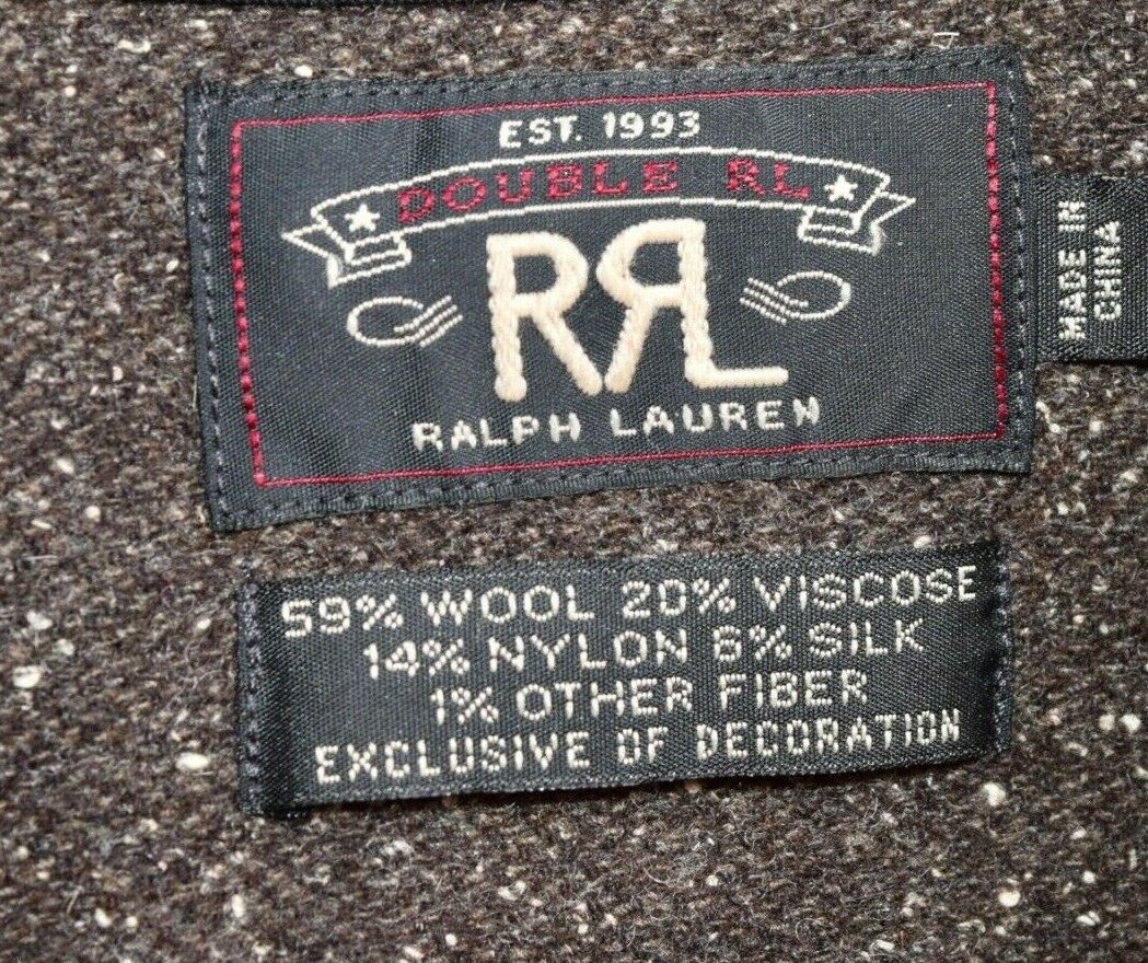 RRL Ralph Lauren Brown Speckled Wool Silk Endurance CPO Workshirt Men's Medium M