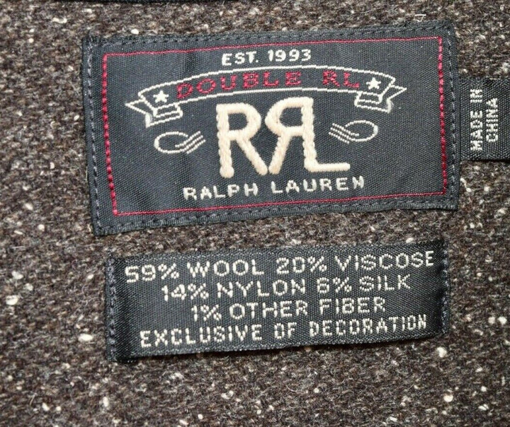 RRL Ralph Lauren Brown Speckled Wool Silk Endurance CPO Workshirt Men's Medium M