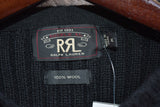 New RRL Ralph Lauren Black Thick Wool Ribbed Commando Men's XL Extra-Large