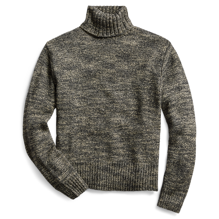 RRL Ralph Lauren Thick Wool Blend Cotton Linen Turtleneck Men's XXL 2XL Heather
