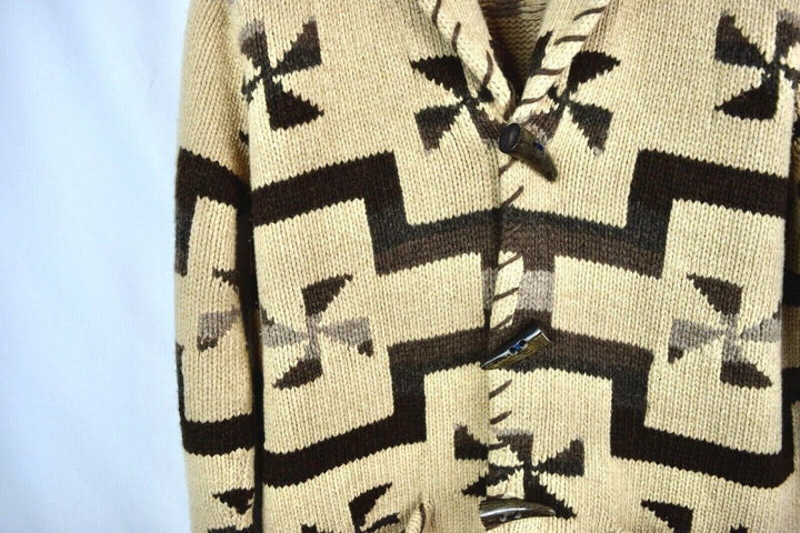 RRL Handknit Wool Blend Shawl Collar Cardigan Southwest Men's Small S
