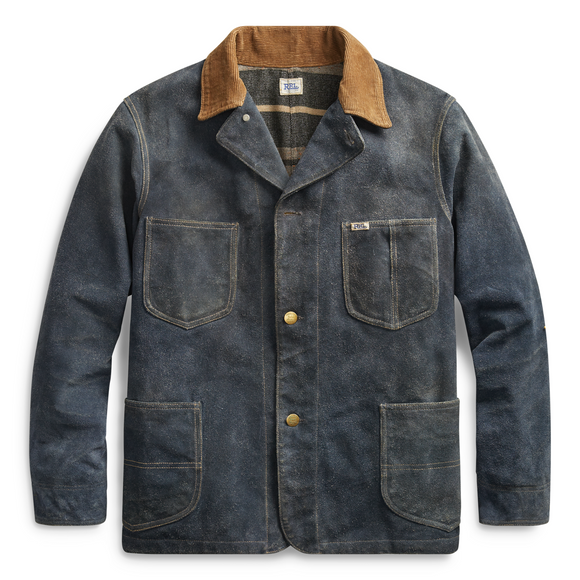 Ralph lauren blue leather top jacket