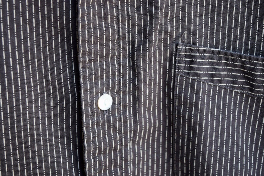 RRL Ralph Lauren Brown 1890's Railman Cotton Twill Work Shirt Men's Large L