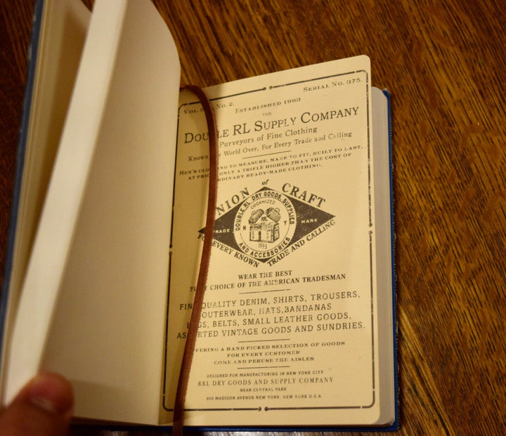 RRL Ralph Lauren 1940s Inspired Western Japanese Denim Notebook