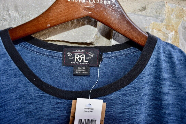 RRL Polo Ralph Lauren Navy Naval Graphic Cotton Crewneck T-Shirt Men's 2XL XXL