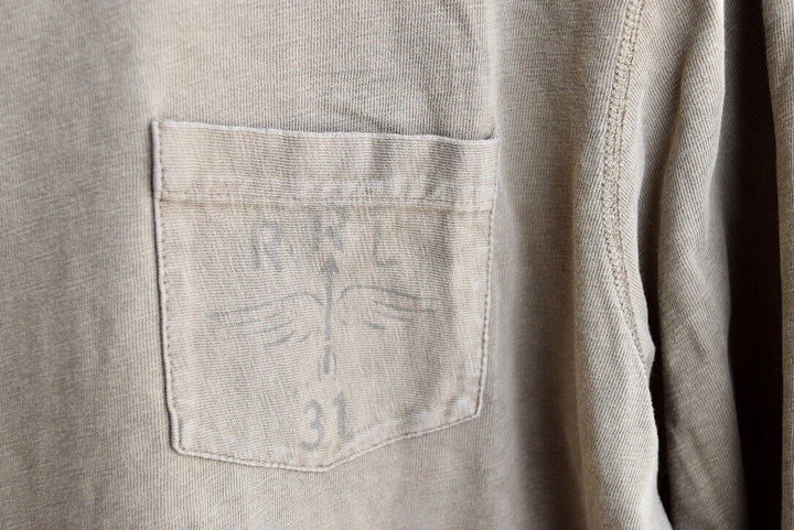 RRL Double RL Olive Green Jersey Crewneck Shirt Graphic T-Shirt Men's Large L