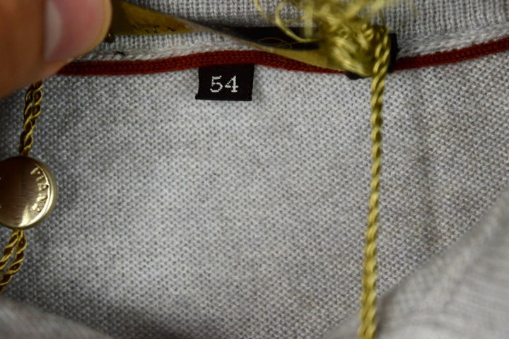 New LORO PIANA Cashmere Silk Gray Solid Hoodie Full Zip Sweater XL Extra-Large