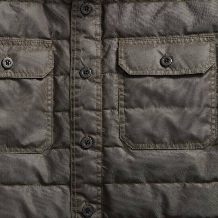 RRL Ralph Lauren Gray Taupe Quilted Overshirt Shirt Jacket Men's Medium M