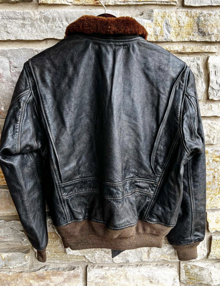 RRL Ralph Lauren Brown Shearling Flight Pilot Military Jacket Men XXL 2XL