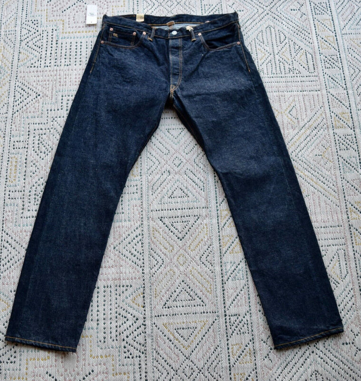 $450 RRL Double RL Dark Wash Denim Jeans Selvedge Slim East - West Men's 38 x 32