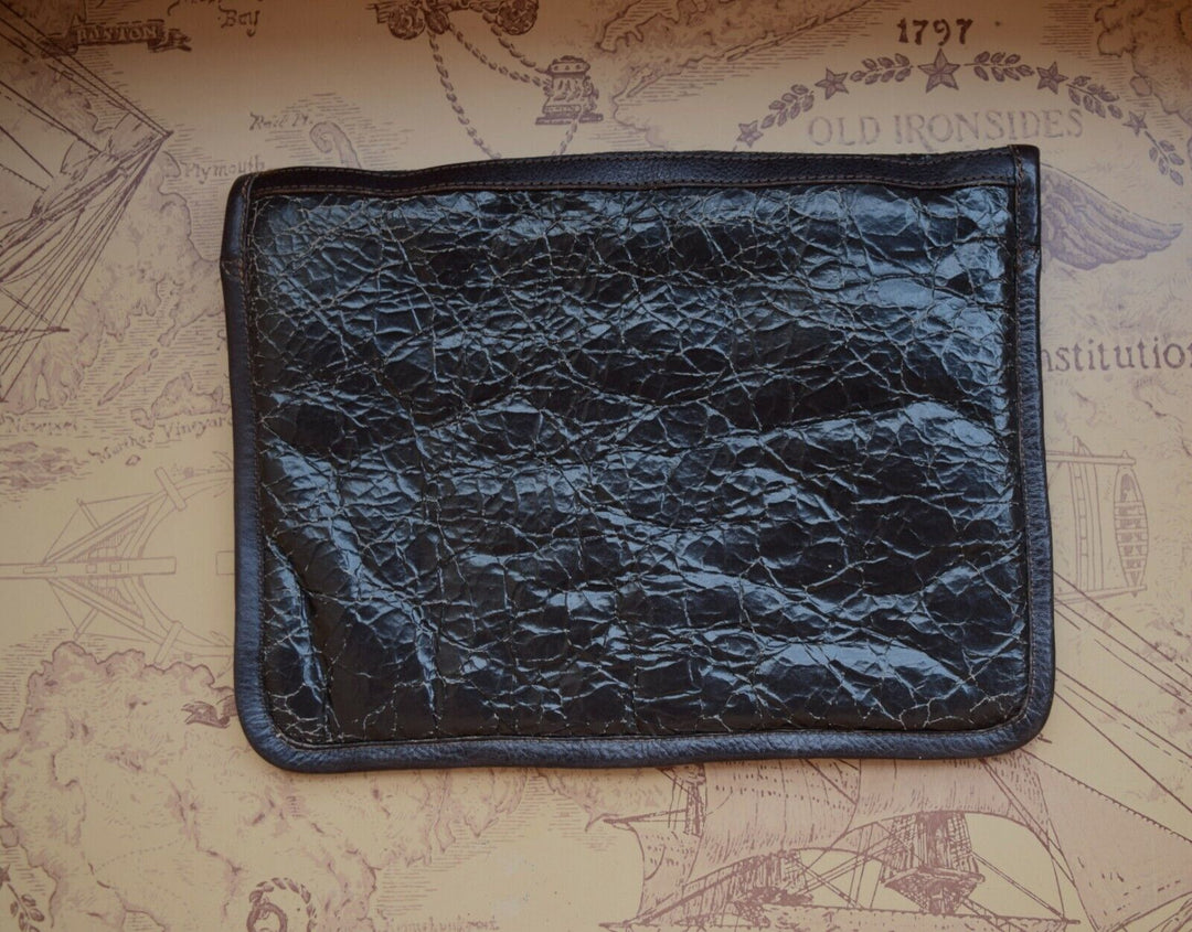 RRL Ralph Lauren Vintage Military Italian Shearling Cracked Leather Media Case