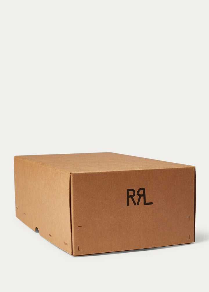New NWB $395 Double RL Ralph Lauren RRL Indigo Black Leather Espadrille 9 D