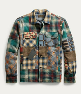 Ralph Lauren RRL Limited Edition Patchwork Lined Jacket Workshirt Men's M Medium