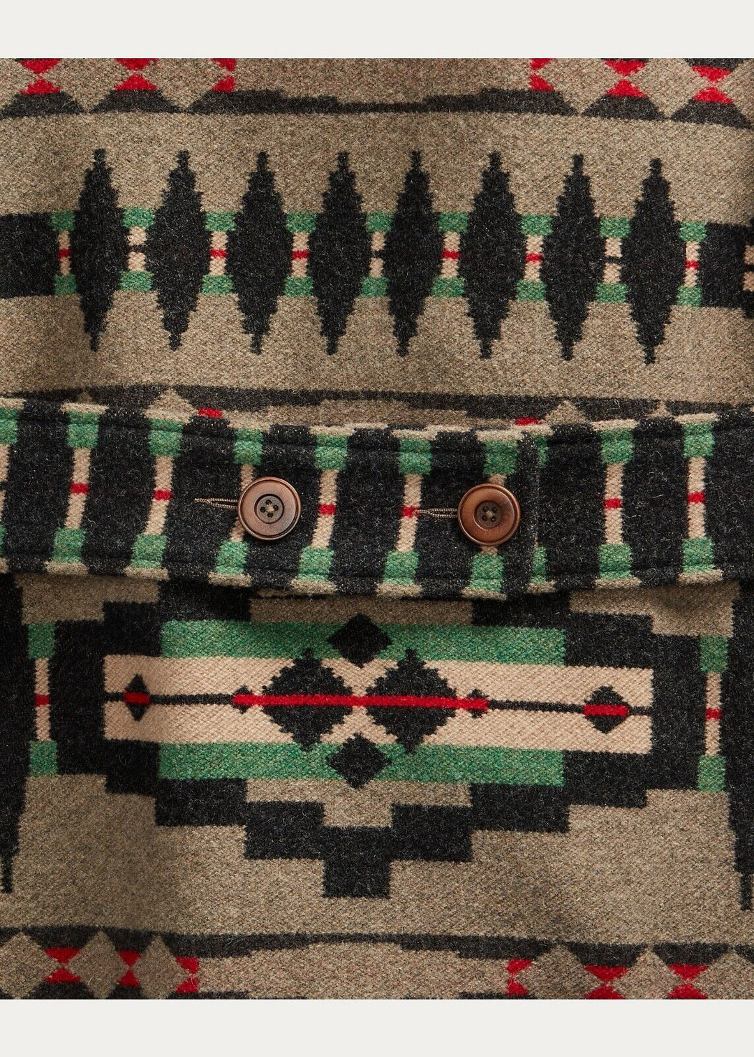 RRL Ralph Lauren Shearling Jacquard Blanket Jacket Suede Trim Men's M Medium