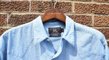 RRL Ralph Lauren Check Western Blue Cotton Work Shirt Men's Extra-Large XL