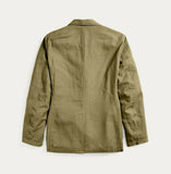 New Ralph Lauren RRL Green Solid Cotton Linen Wool Sportcoat Jacket Mens 2XL XXL