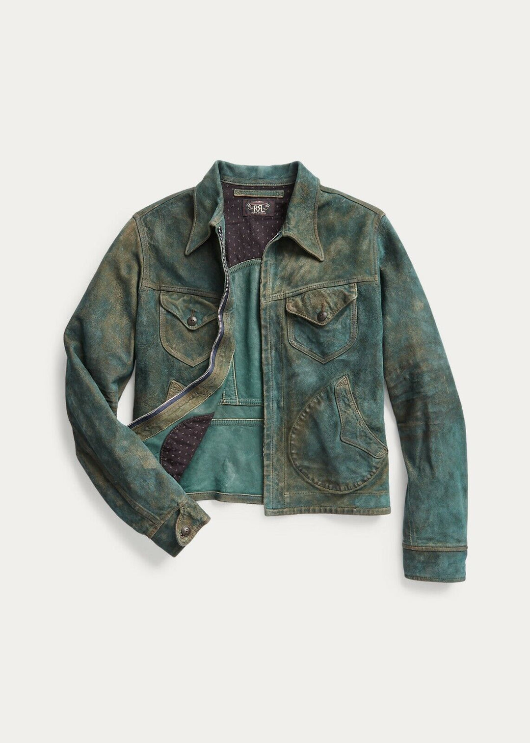 RRL Ralph Lauren Suede Jacket Indigo Sheepskin Leather Men's Medium M