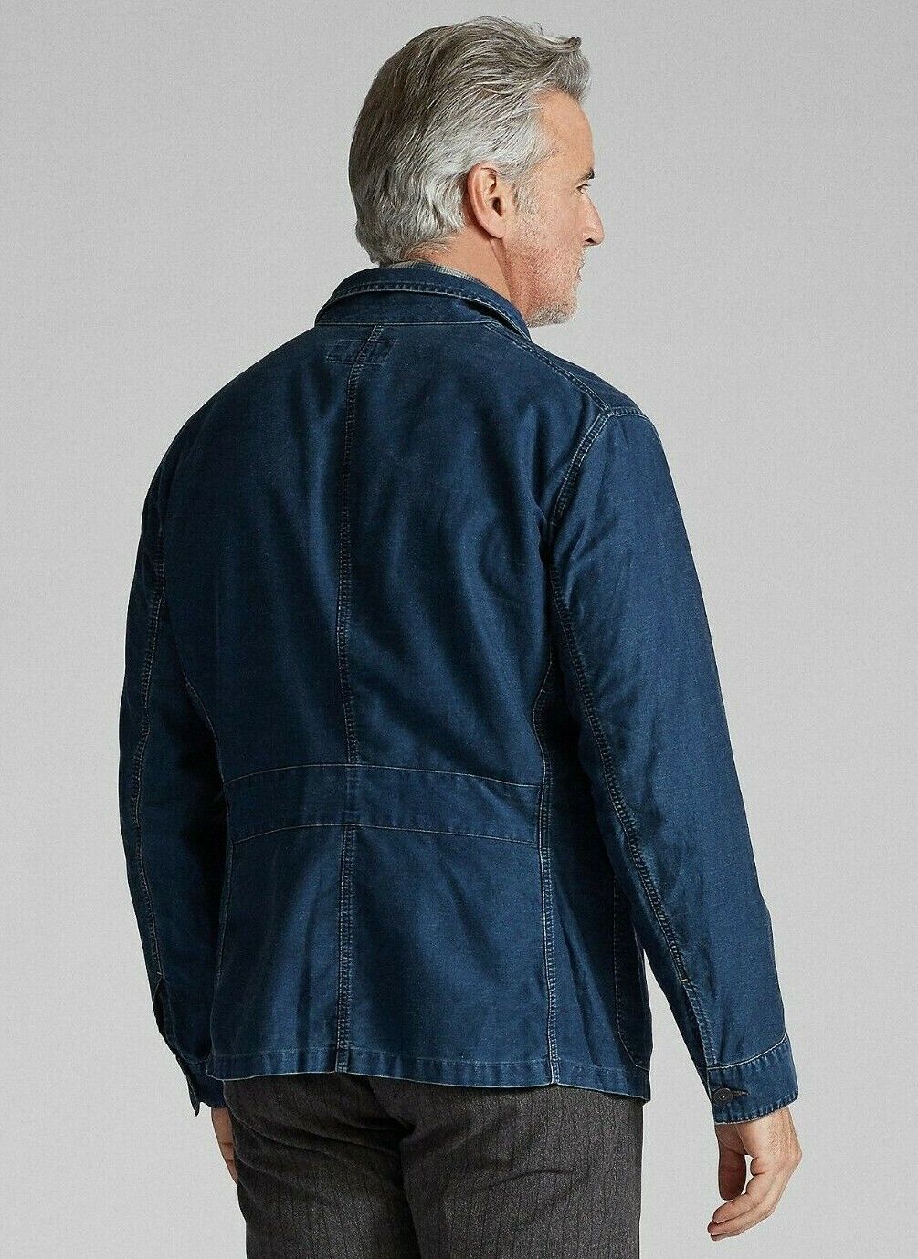 RRL Ralph Lauren Moleskin Indigo Blue Sportcoat Jacket Men Extra