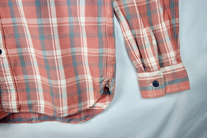 RRL Ralph Lauren Check Plaid Jacquard Rivet Flannel Workshirt Men's S Small