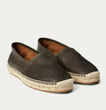 New NWB $395 Double RL Ralph Lauren RRL Indigo Black Leather Espadrille 9 D