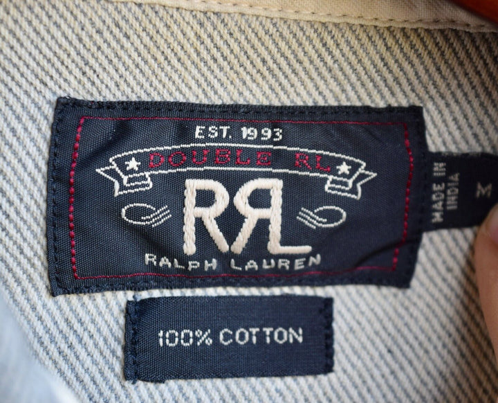 RRL Ralph Lauren Taupe Gray Solid 1920's Shirt Flannel Workshirt Men's Medium M