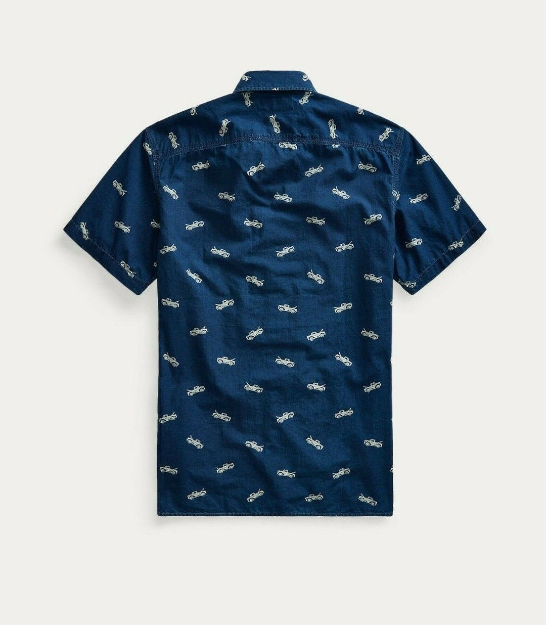 RRL Ralph Lauren 1930s Truck Print Cotton Indigo Shirt Button Up L Large