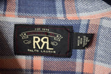 RRL Ralph Lauren Maitlock Plaid Check Work Shirt Flannel Cream Men's Medium M
