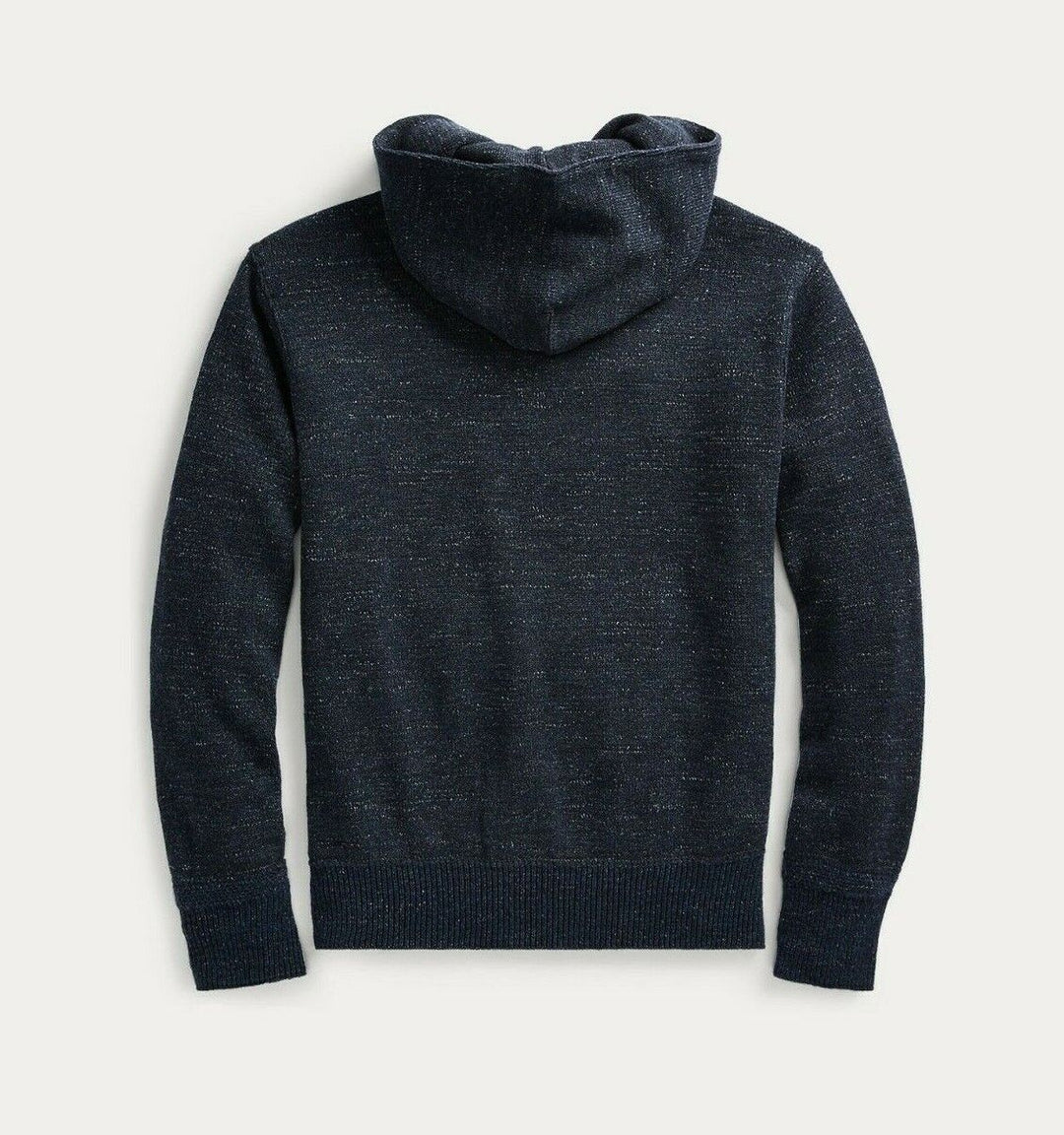 RRL Ralph Lauren 1930s Cotton Wool Navy Hoodie USA Made Pullover Men's Large L