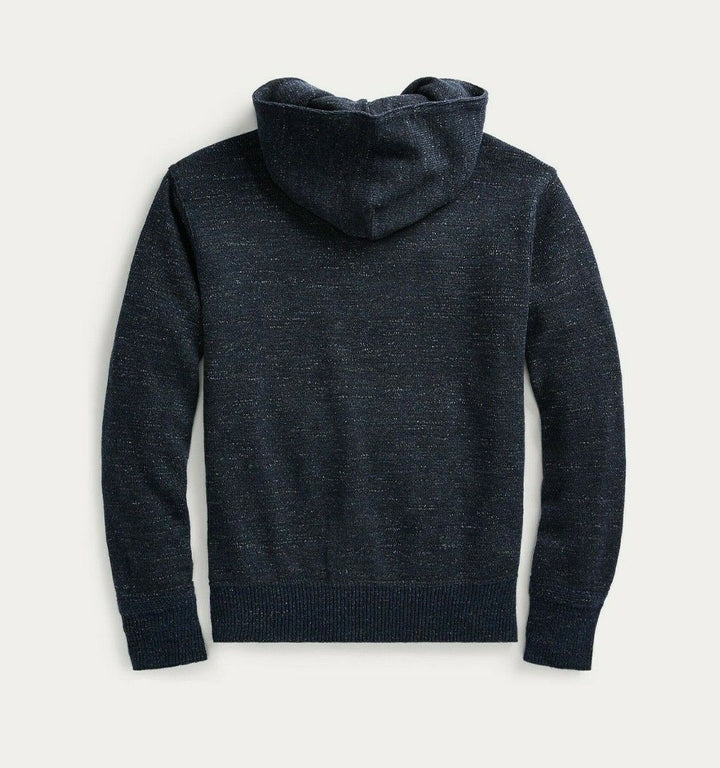 RRL Ralph Lauren 1930s Cotton Wool Navy Hoodie USA Made Pullover Men's Large L