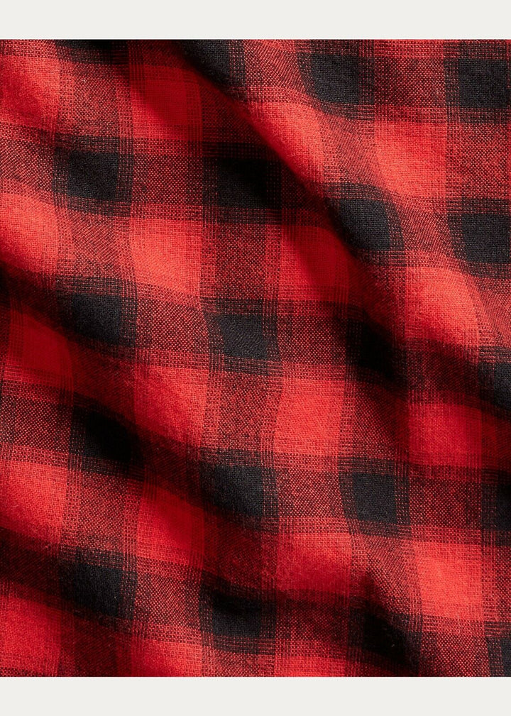 RRL Ralph Lauren Slim Fit Shadow Plaid Brushed Western Shirt Red Men's 2XL XXL