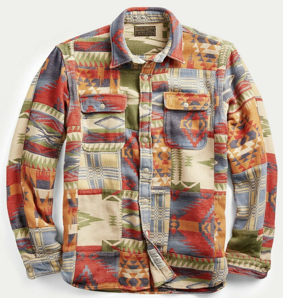 RRL Ralph Lauren 1940s Limited Edition Patchwork Work Shirt Men's XS  Extra-Small