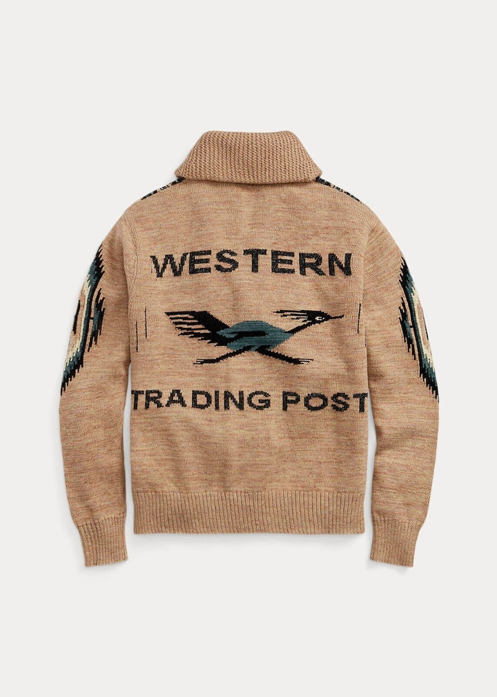 New RRL Ralph Lauren Thick Roadrunner Shawl Southwestern Chimayo Cardigan Mens M